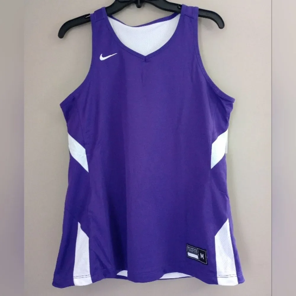 NWT Nike Reversible Purple/White Tank Top Basketball Jersey Size Medium